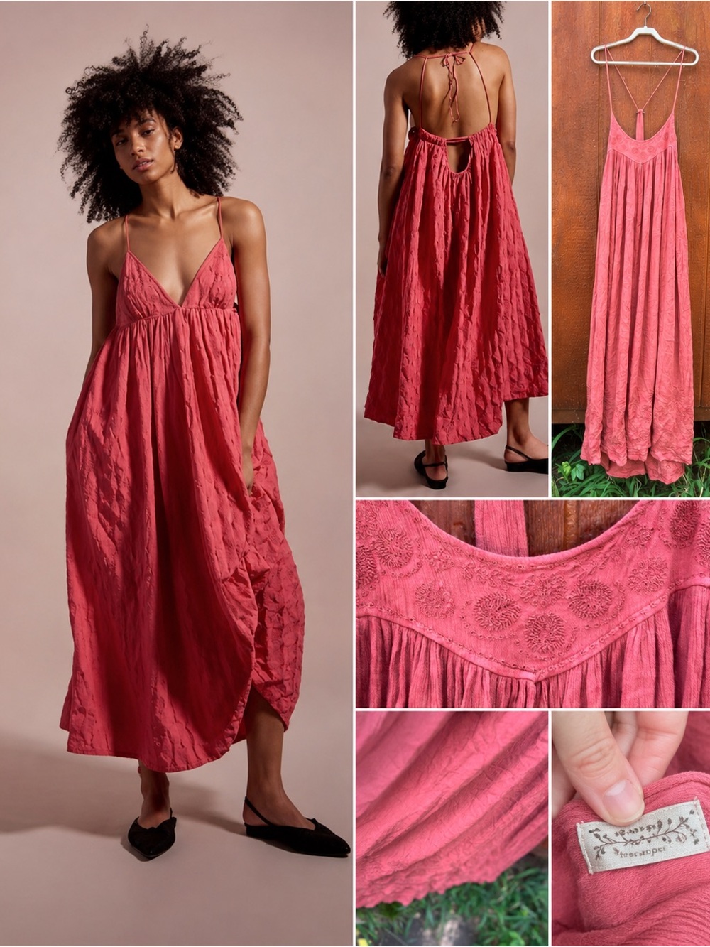 Free People Primmy Midi Dress – Size XS cottagecore boho festive coastal